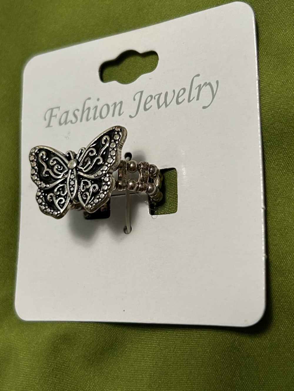 Fashion Jewelry New Silver Tone Stretch Ring Butterfly